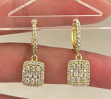 Baguette Panel Drop Earrings