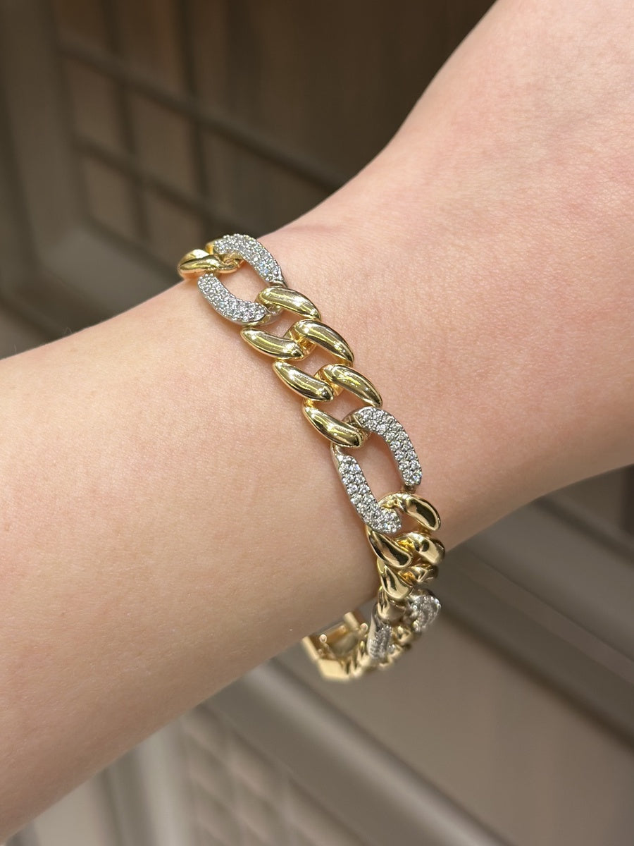 Alternating Pavé Link Bracelet