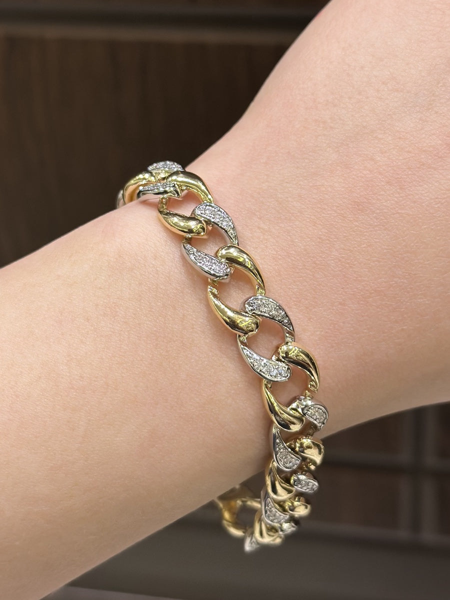 Two-Tone Pavé Curb Bracelet