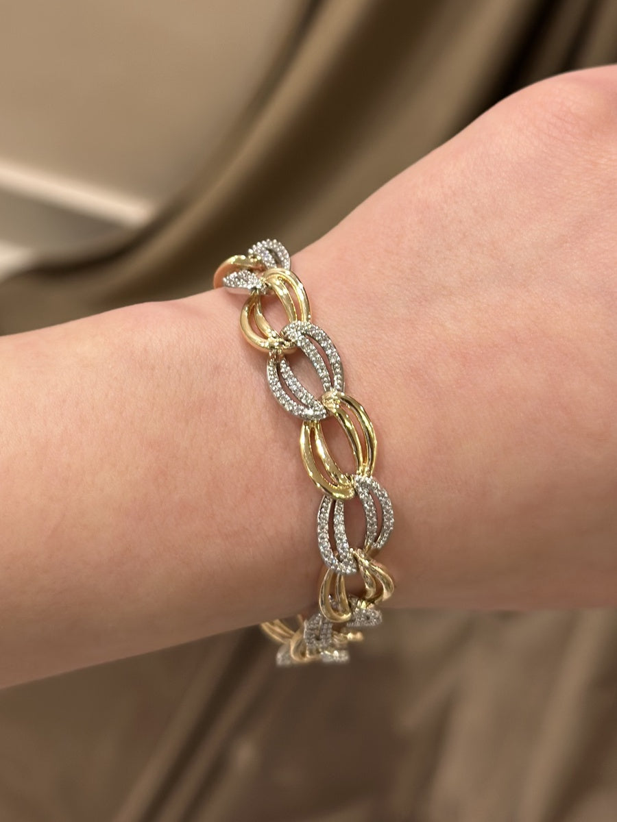 Two-Tone Double Link Bracelet