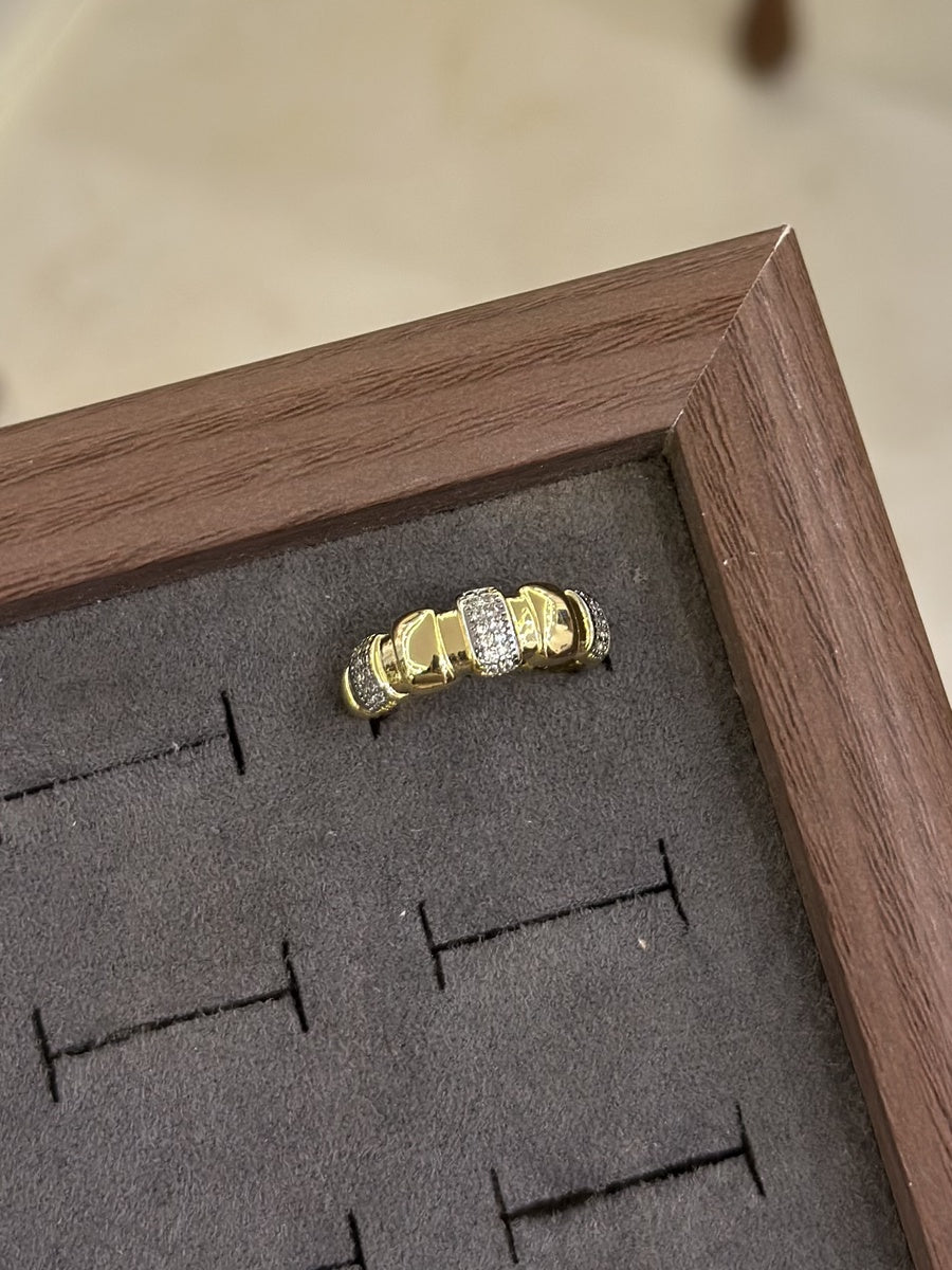 Pavé Bar Link Ring