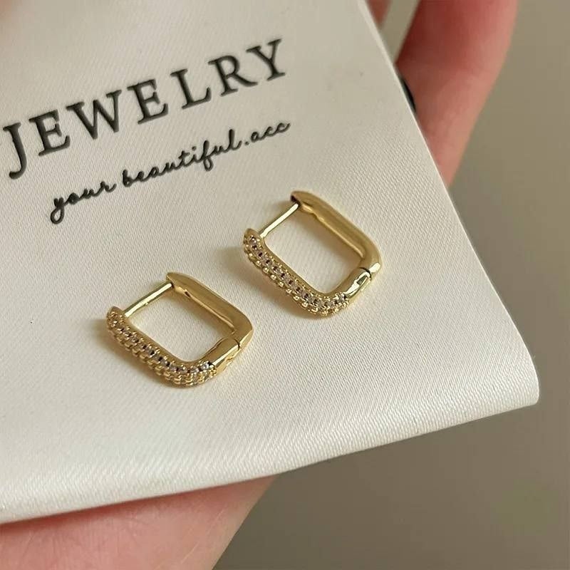 Pavé Square Hoops
