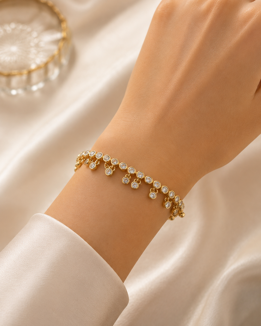 Crystal Drop Charm Bracelet