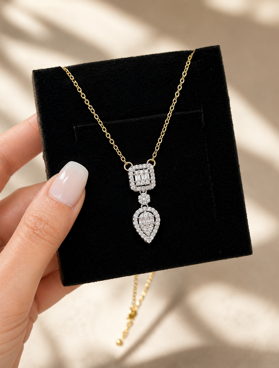 Solitaire Drop Necklace