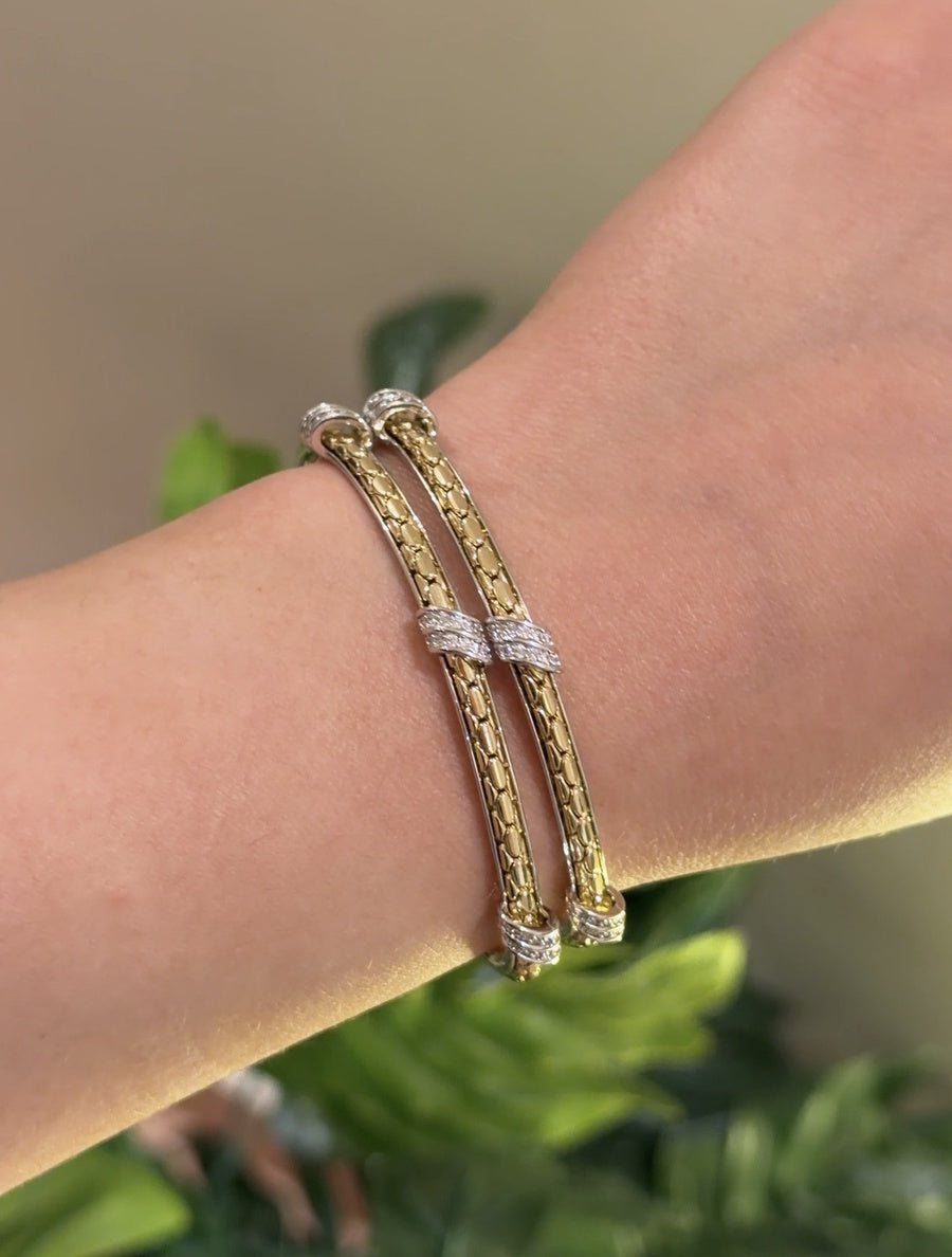 Two-Tone Textured Bangle