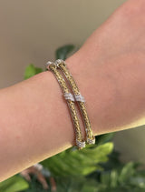 Two-Tone Textured Bangle